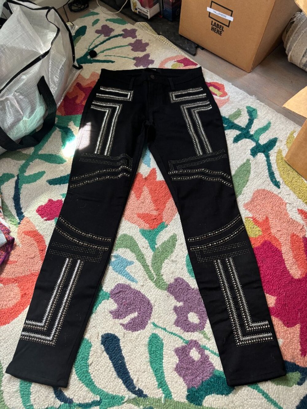 J Brand Studded black skinny jeans - size 28